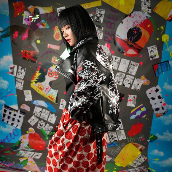 Graffiti Print Faux Leather Jacket – Punk Style Black Moto, Size M, Unique - Picture 5 of 11